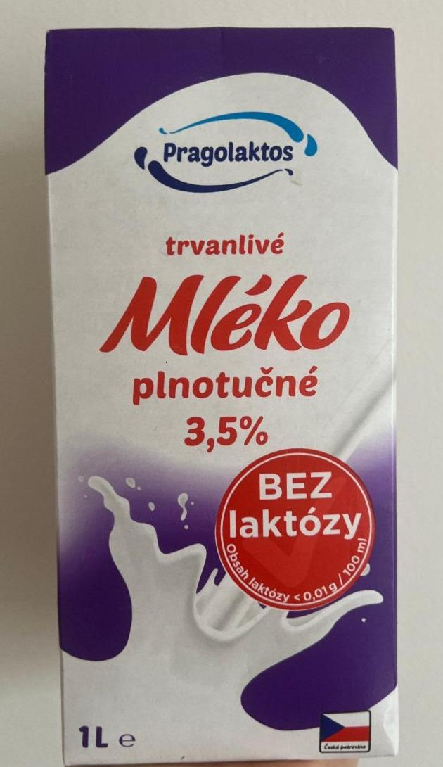 Fotografie - Trvanlivé mléko plnotučné 3,5% bez laktózy Pragolaktos