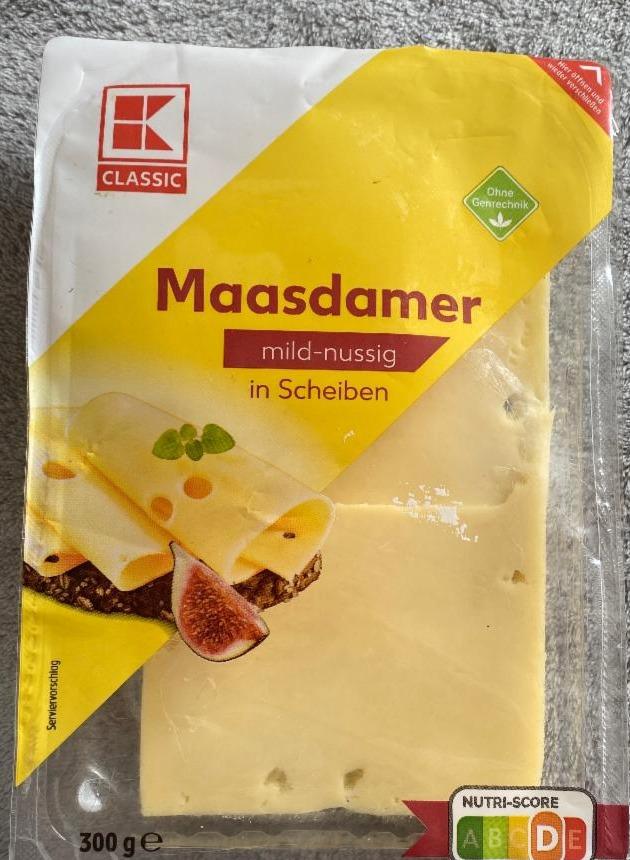 Fotografie - Maasdamer mild-nussig in Scheiben K-Classic