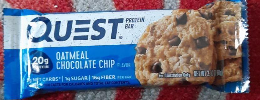 Fotografie - Protein Bar oatmeal chocolate chip Quest Nutrition