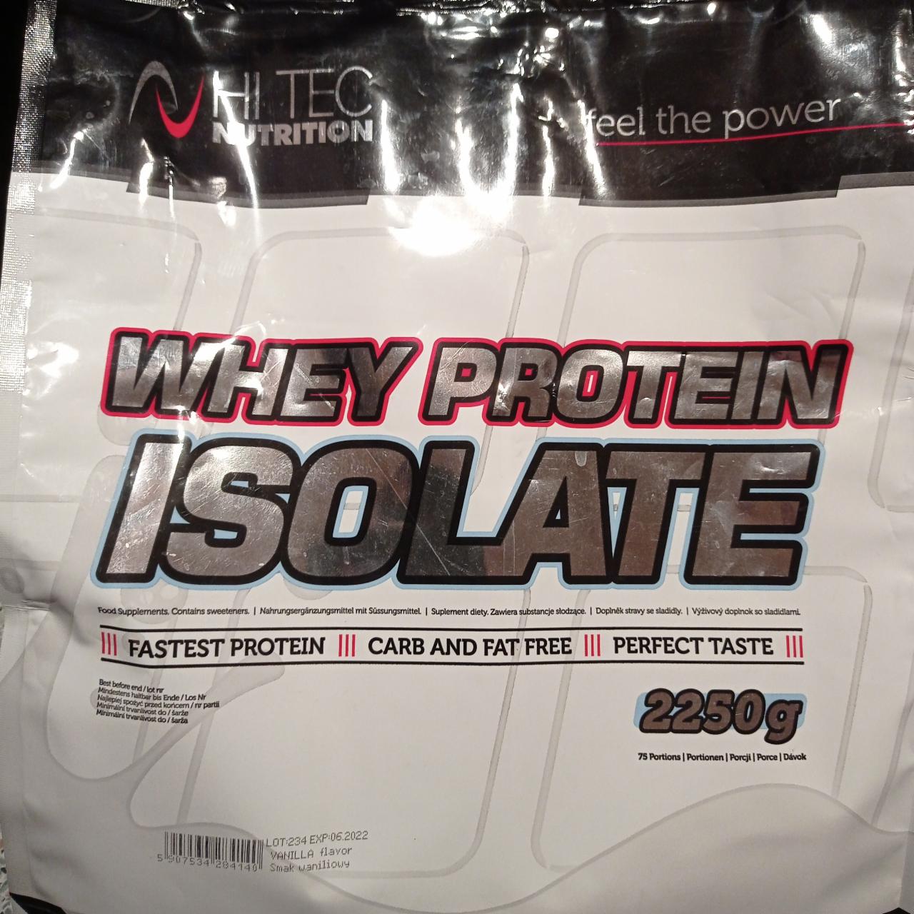 Fotografie - Whey protein isolate Vanilla HI TEC Nutrition