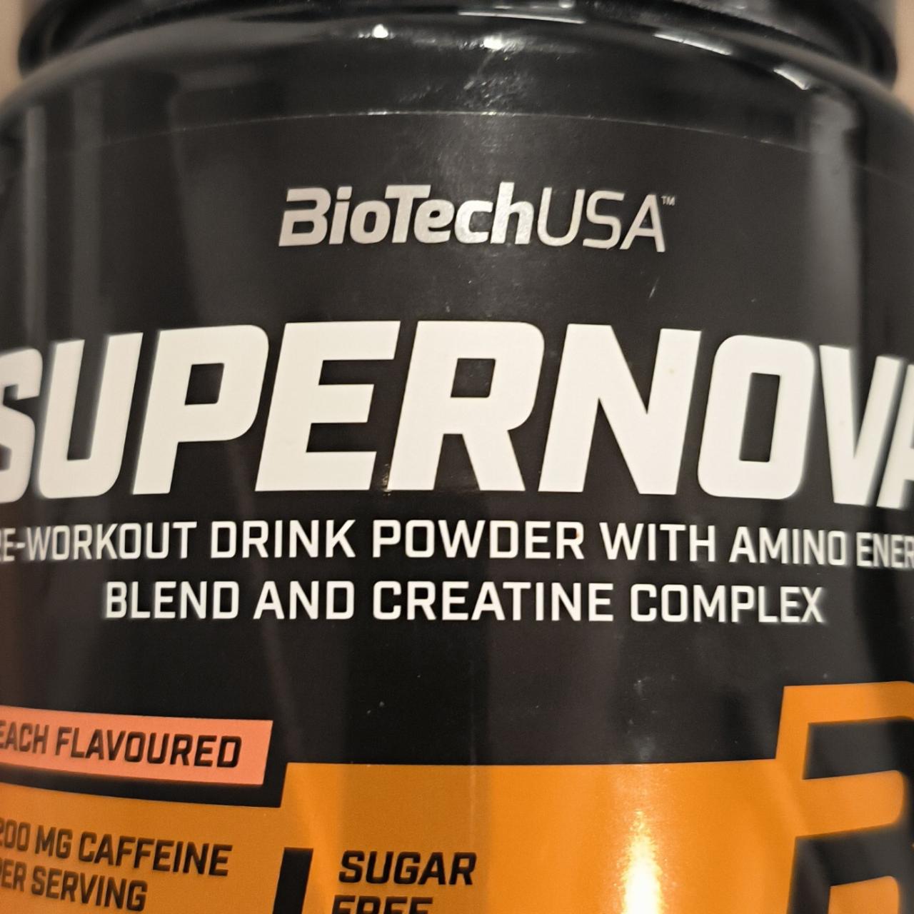 Fotografie - Supernova pre-workout drink powder Peach BioTechUSA