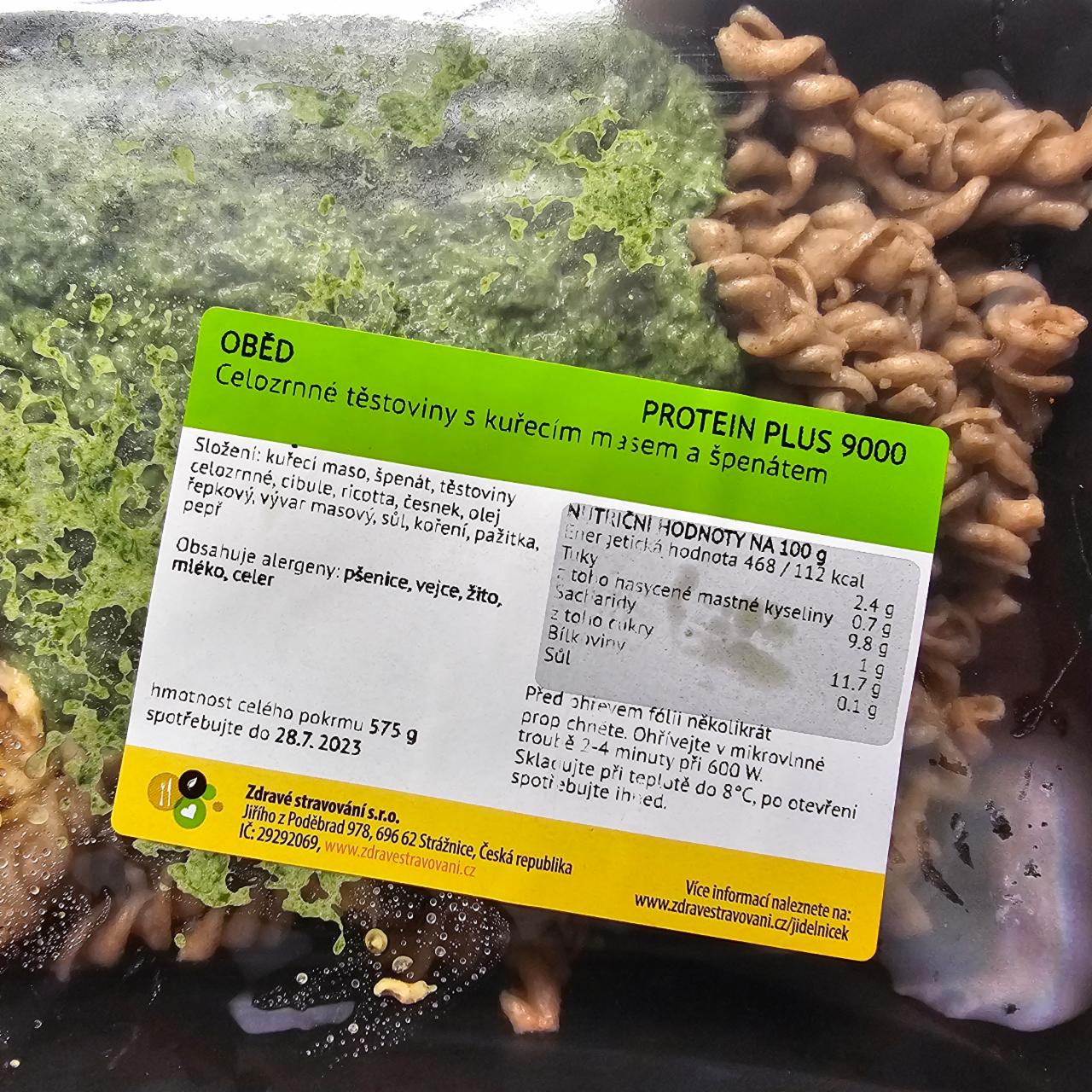 Fotografie - Celozrnné těstoviny s kuřecím masem a špenátem Zdravé stravování
