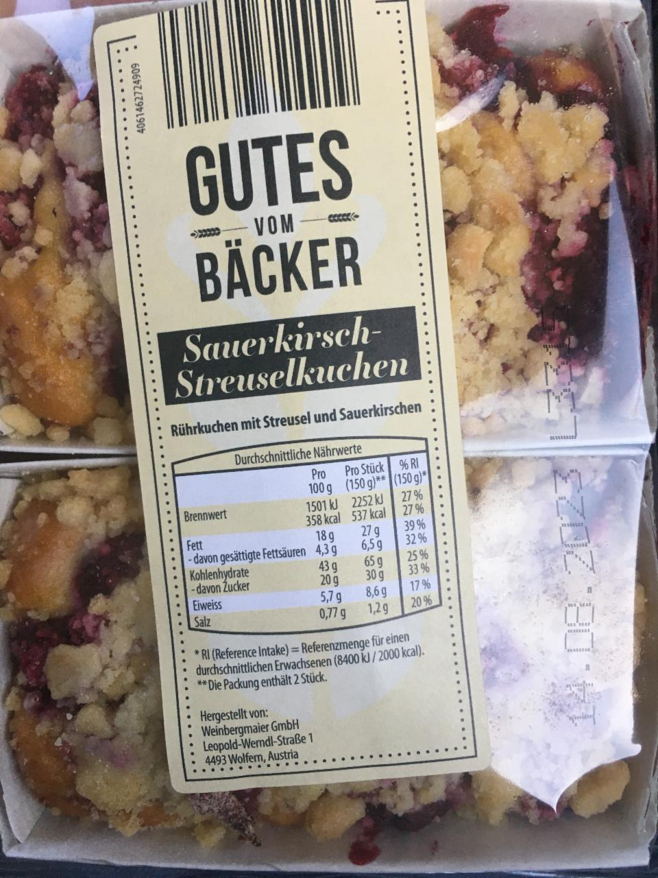 Fotografie - Sauerkirsch-Streuselkuchen Gutes Vom Bäcker