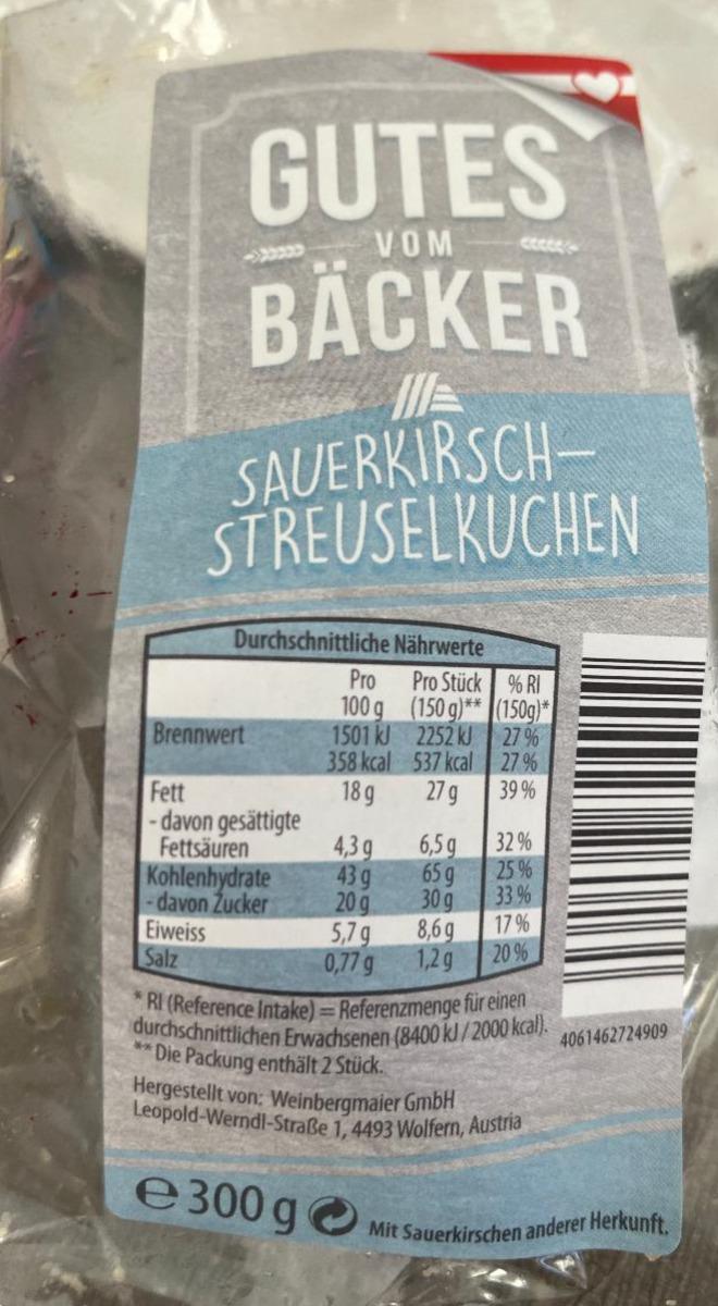 Fotografie - Sauerkirsch-Streuselkuchen Gutes Vom Bäcker