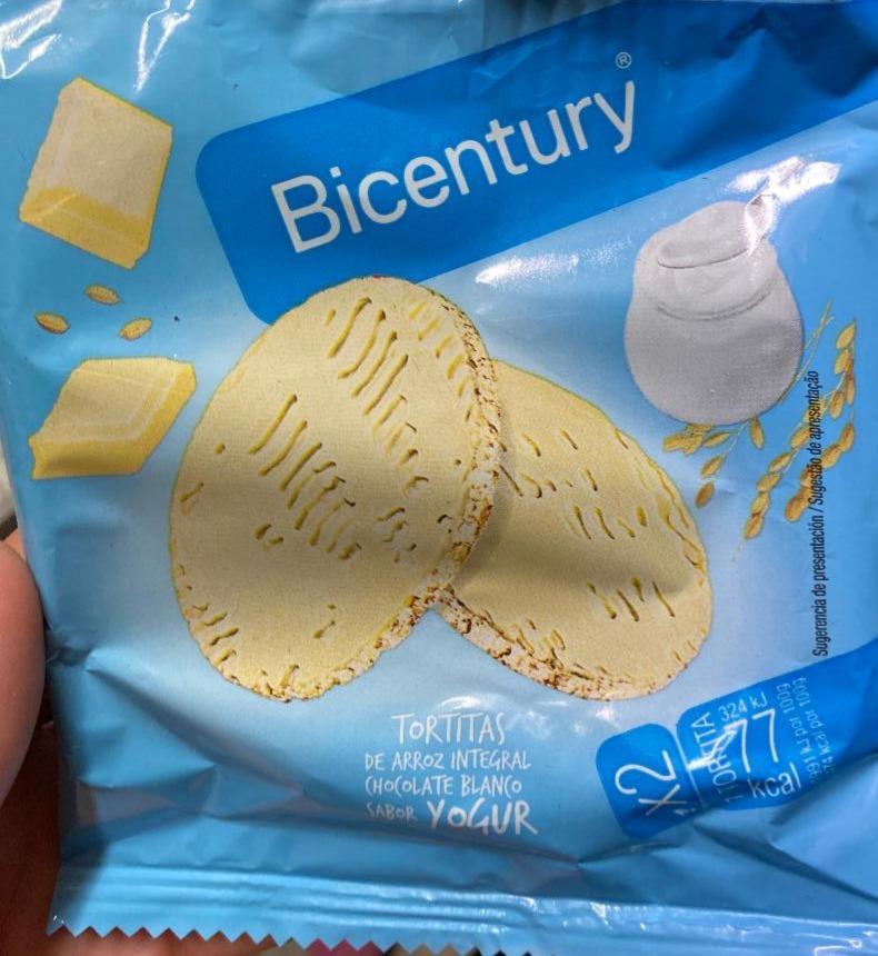 Fotografie - Tortitas de arroz integral chocolate blanco sabor yogur Bicentury