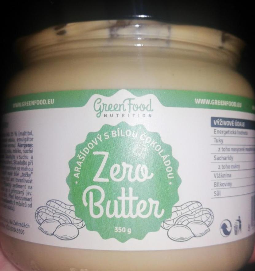 Fotografie - Zero Butter arašídový s bílou čokoládou GreenFood