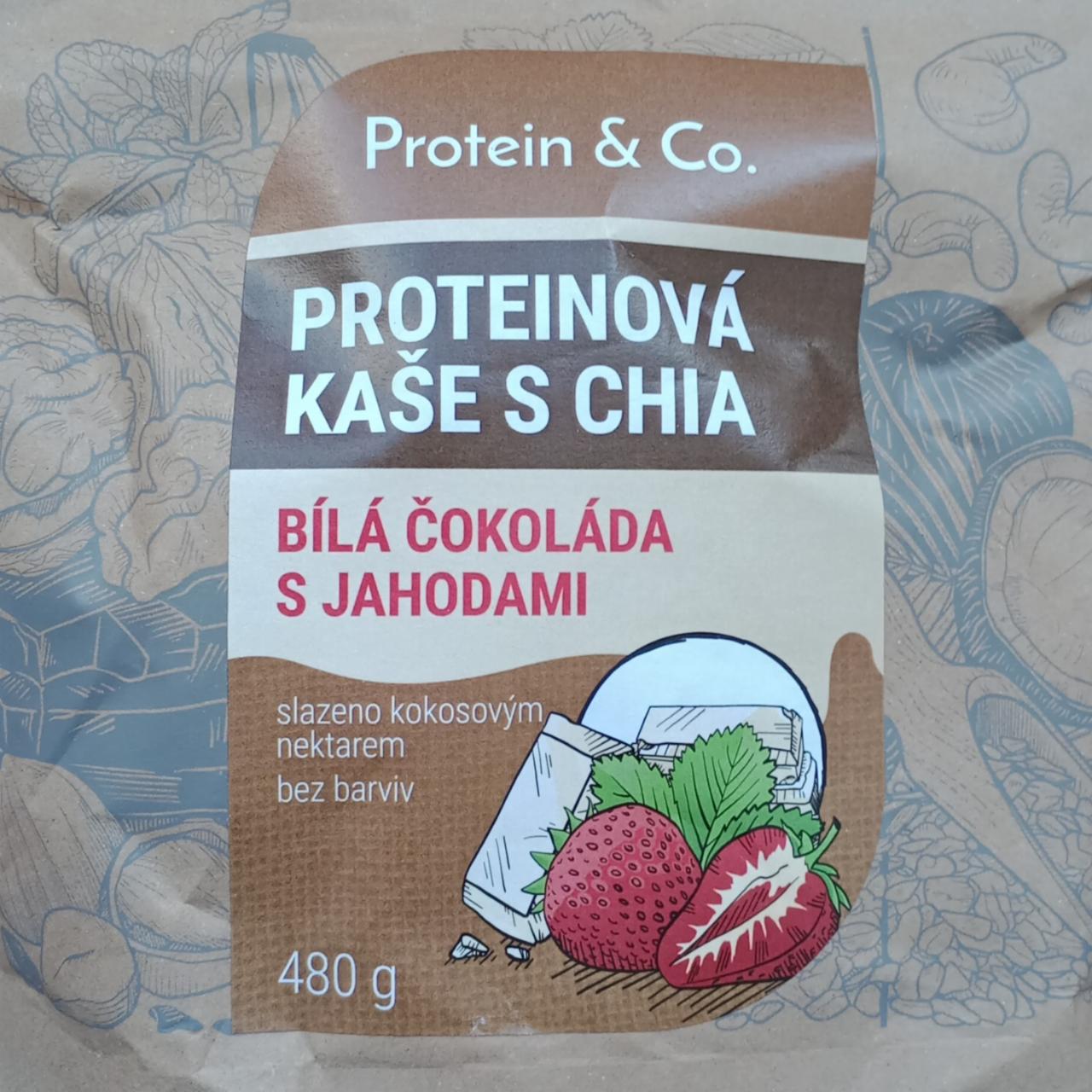Fotografie - Proteinová Kaše s Chia Bílá Čokoláda s Jahodami Protein & Co.