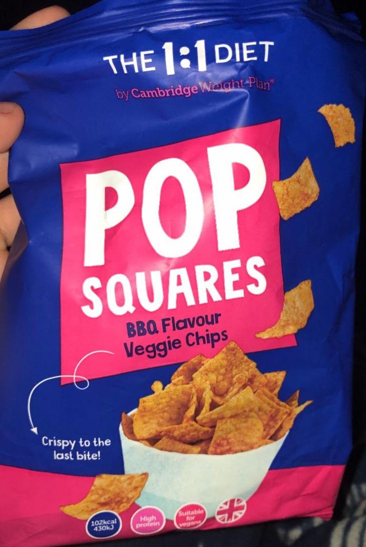 Fotografie - The 1:1 Diet POP Squares BBQ Flavour Veggie Chips Cambridge Weight Plan
