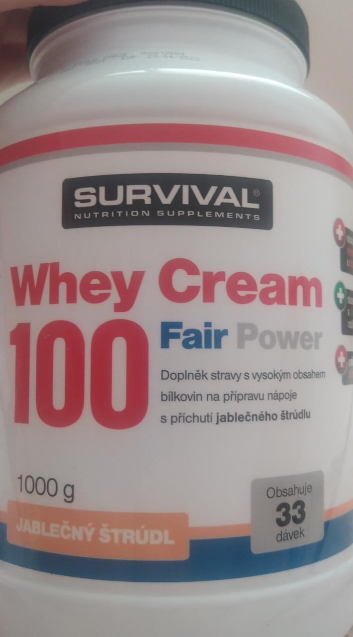 Fotografie - Whey Cream 100 Fair Power jablečný štrúdl Survival Nutrition