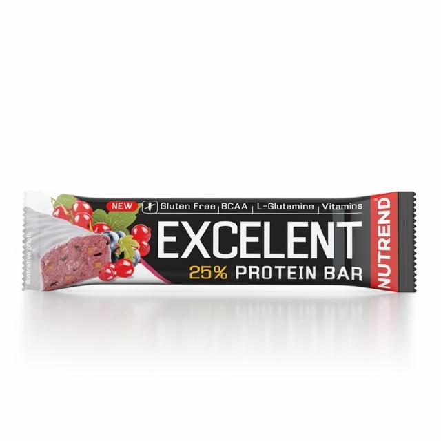 Fotografie - Excelent 25% protein bar blackcurrant with cranberries and yoghurt coating (černý rybíz s brusinkami v jogurtové polevě) Nutrend