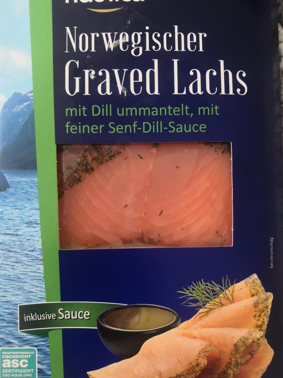Fotografie - Norwegischer Graved Lachs mit Dill ummantelt mit Senf-Dill-Sauce Nautica