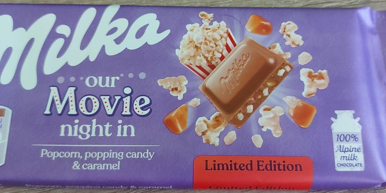 Fotografie - Our Movie night in Popcorn, popping candy & caramel Milka