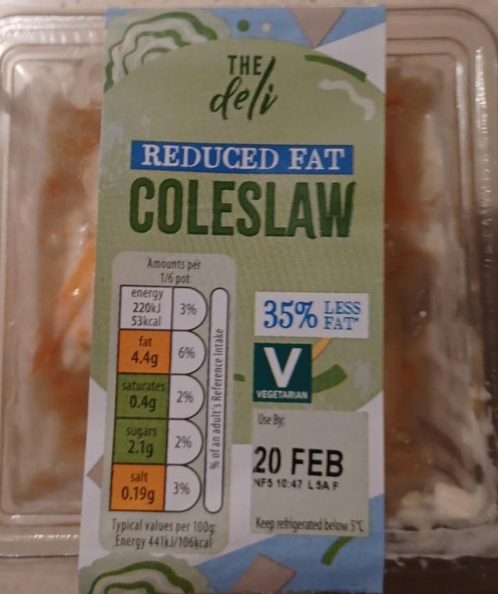Fotografie - Reduced Fat Coleslaw 35% less fat The deli