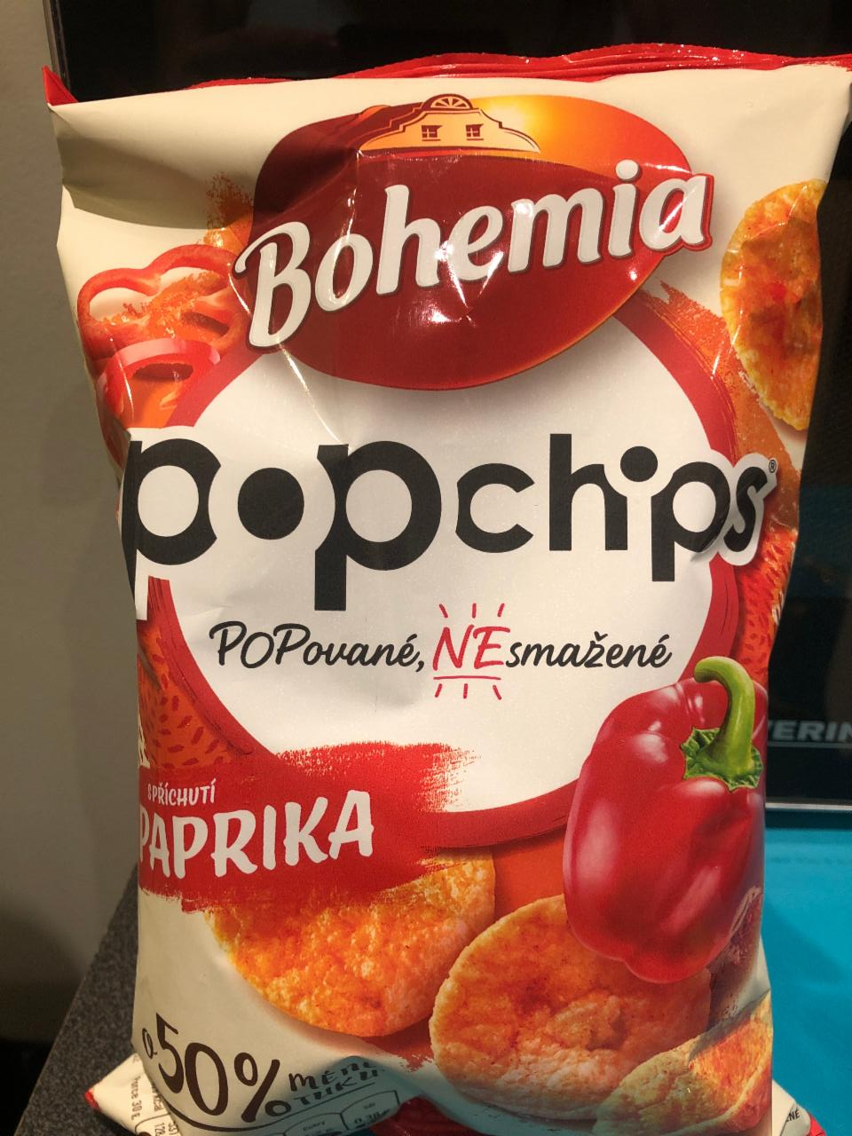 Fotografie - Popchips s příchutí paprika popované nesmažené Bohemia