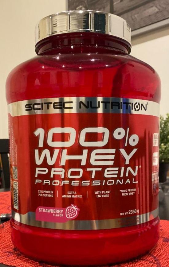 Fotografie - 100% Whey Protein Professional Strawberry flavor Scitec Nutrition