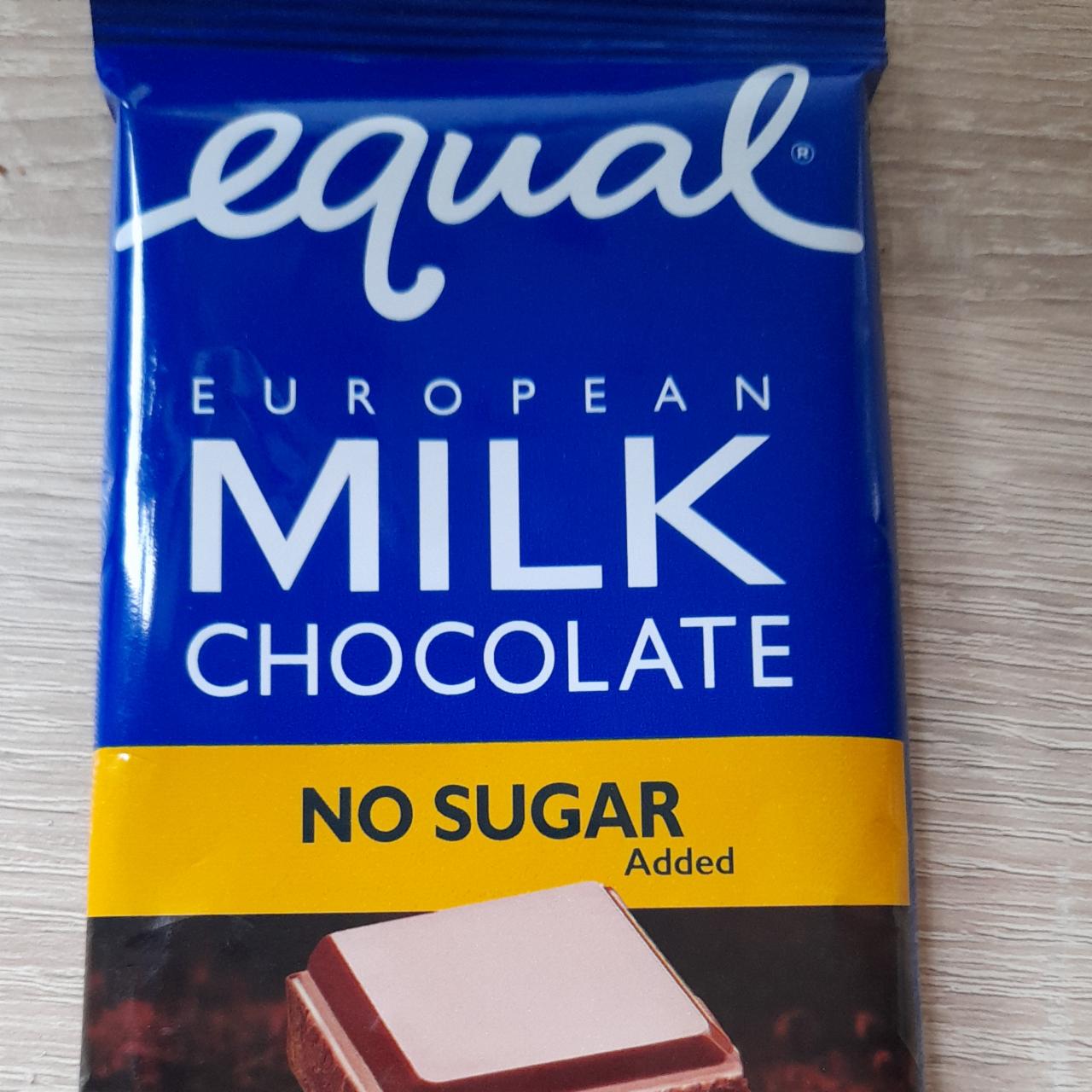 Fotografie - European Milk Chocolate No added sugar Equal