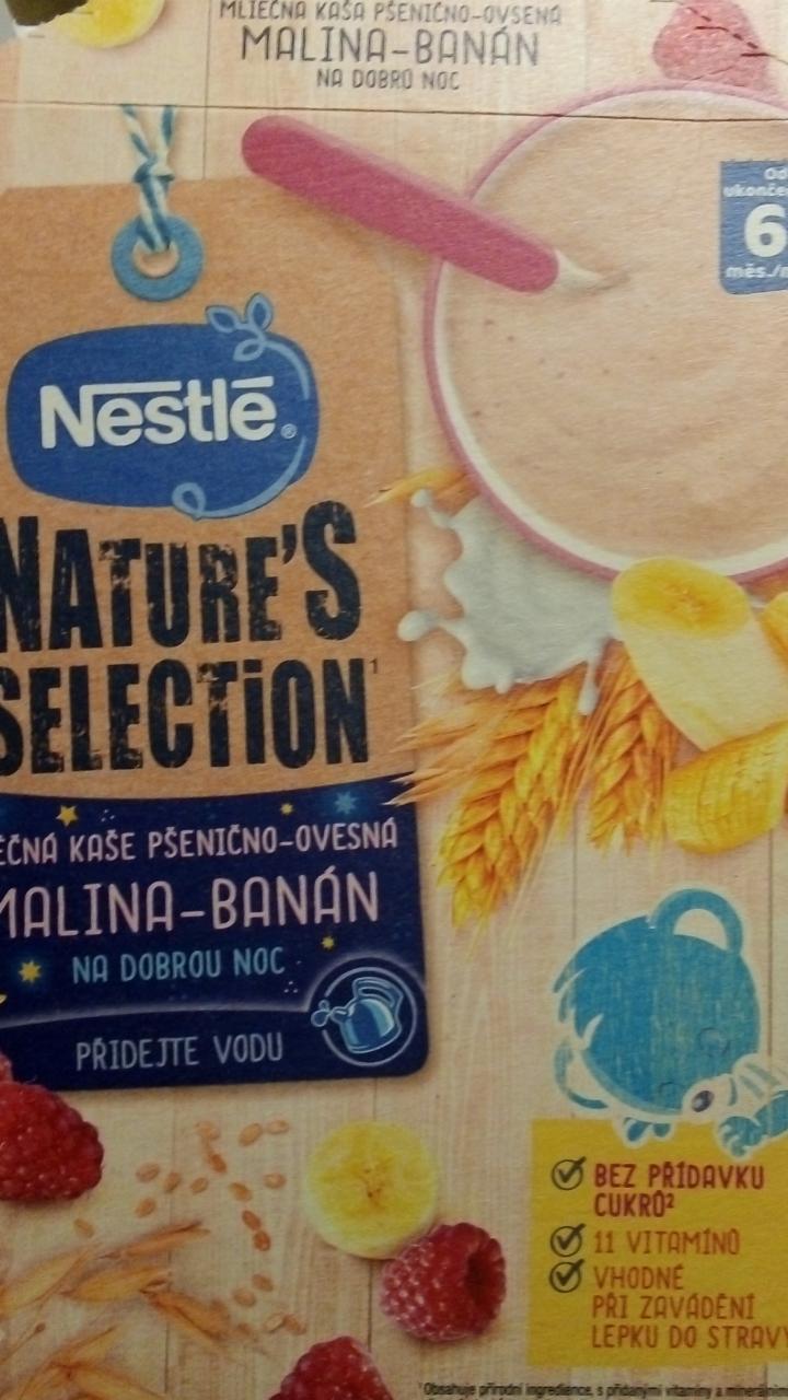 Fotografie - Nature's Selection Mléčná pšenično-ovesná kaše Malina-Banán Nestlé