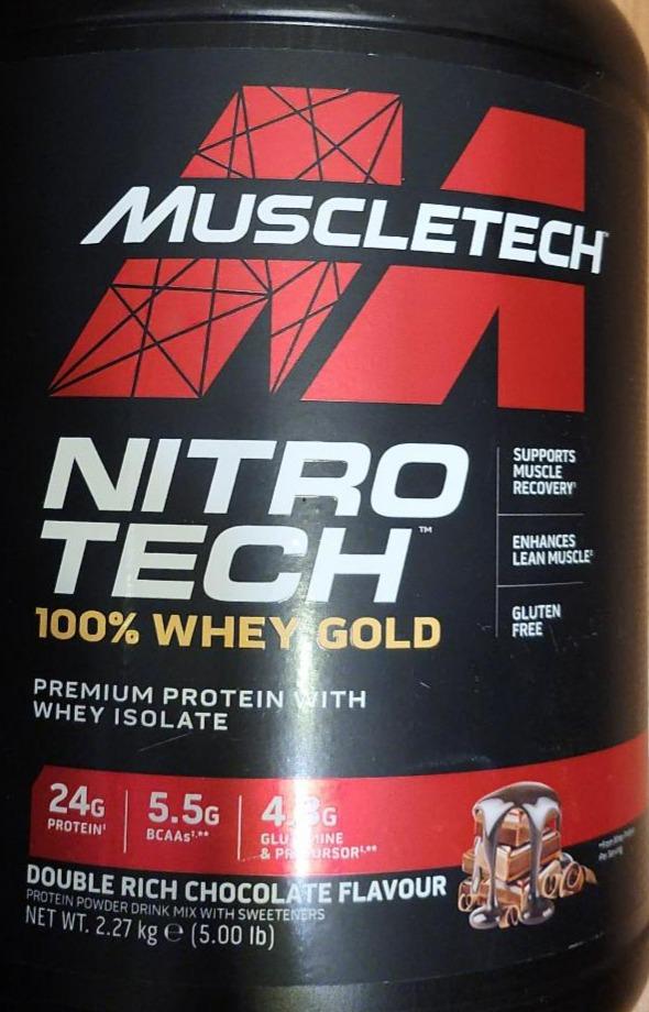 Fotografie - Nitrotech 100% Whey gold Double rich chocolate flavour Muscletech