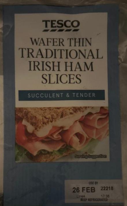 Fotografie - wafer thin traditional Irish ham slices Tesco