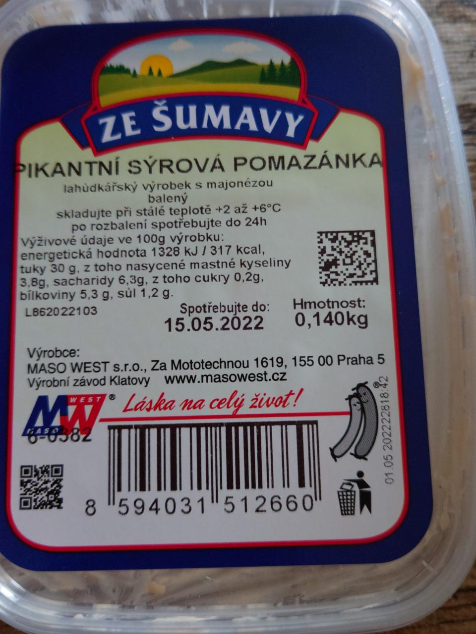 Fotografie - Pikantní sýrová pomazánka Ze Šumavy