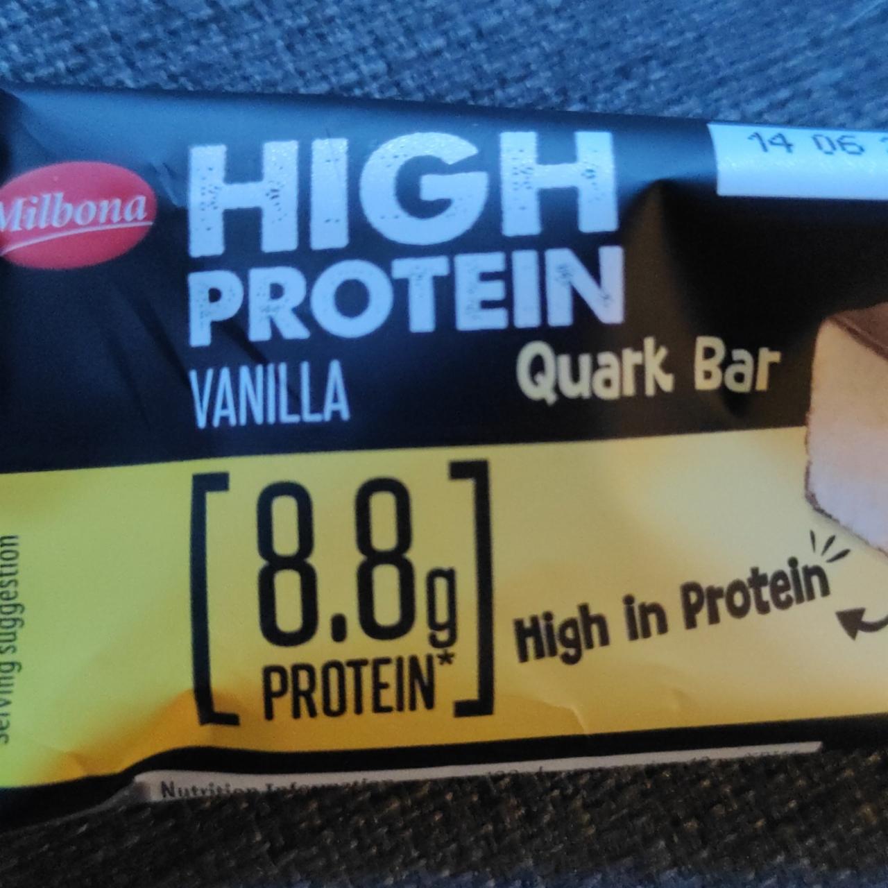 Fotografie - High Protein Vanilla Quark Bar Milbona