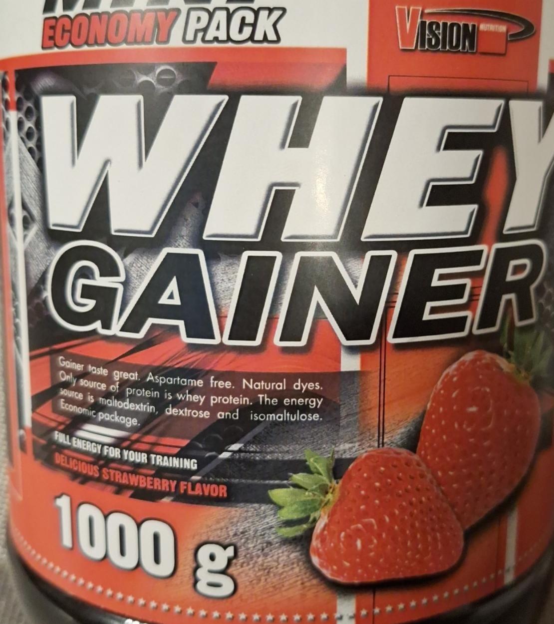 Fotografie - Whey Gainer Strawberry flavour VISION NUTRITION
