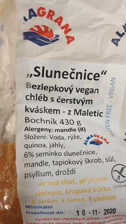 Fotografie - Slunečnice bezlepkový vegan chléb s čerstvým kváskem z Maletic