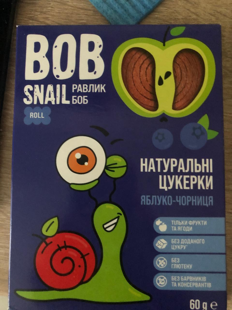 Fotografie - Przekąska bez cukru jabłko & borówka Snail Bob