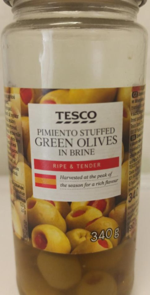 Fotografie - Pimiento stuffed green olives in brine Tesco