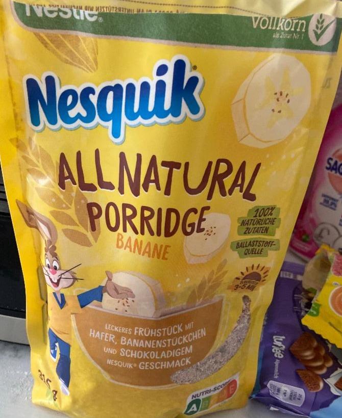 Fotografie - Nesquik allnatural porridge banane Nestlé
