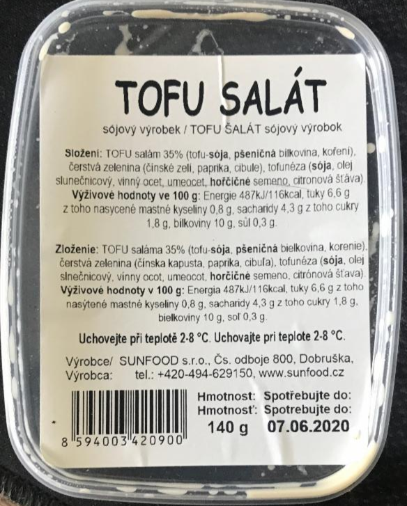 Fotografie - tofu salát sunfood