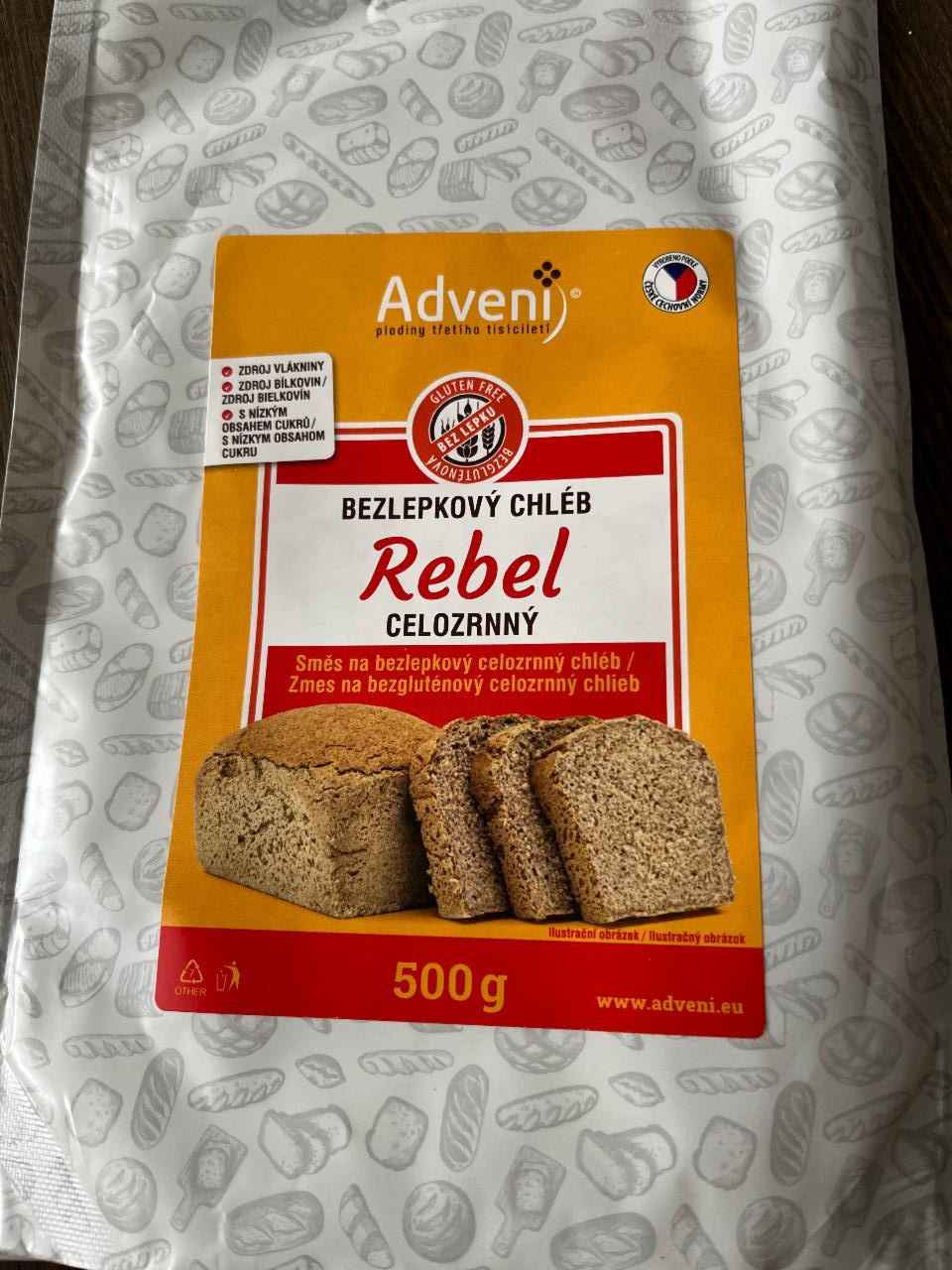 Fotografie - Bezlepkový celozrnný chléb Rebel sypká směs Adveni
