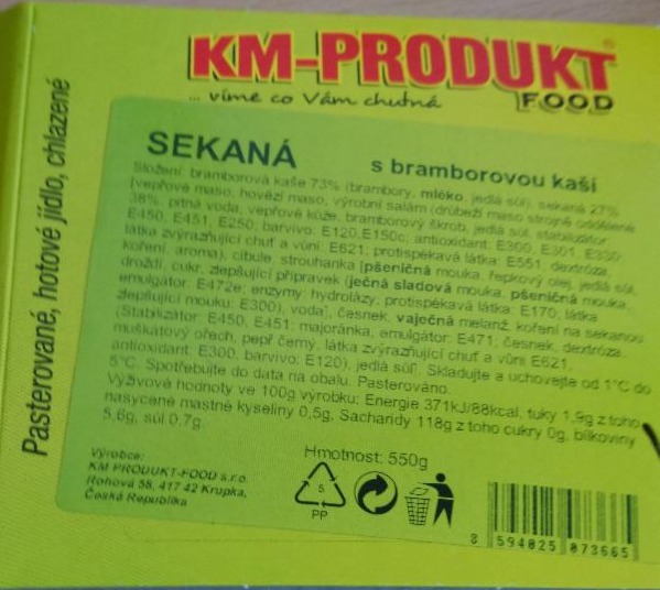 Fotografie - Sekaná s bramborovou kaší KM-produkt