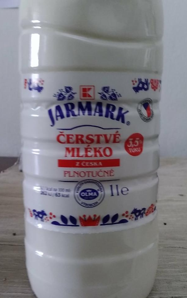 Fotografie - Čerstvé mléko plnotučné 3,5% K-Jarmark