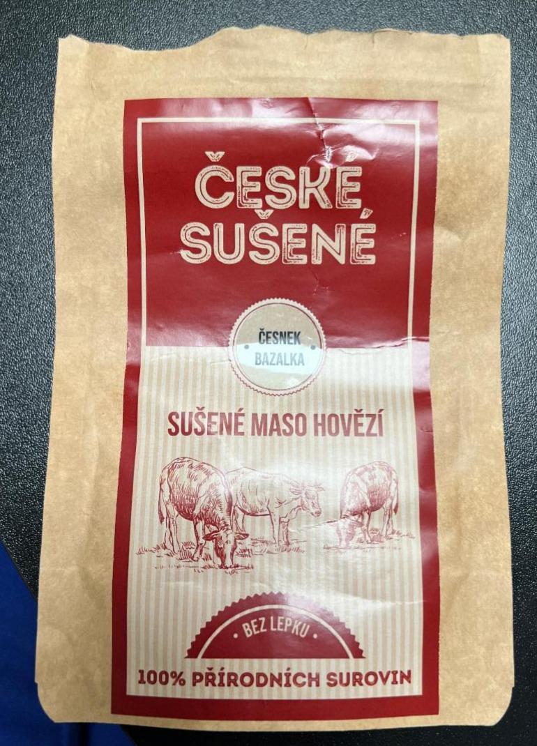 Fotografie - Sušené maso hovězí česnek bazalka České sušené