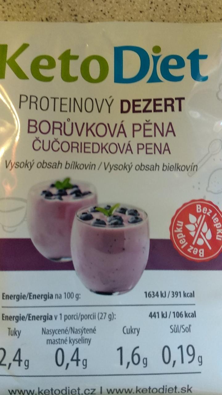 Fotografie - Proteinový dezert Borůvková pěna KetoDiet