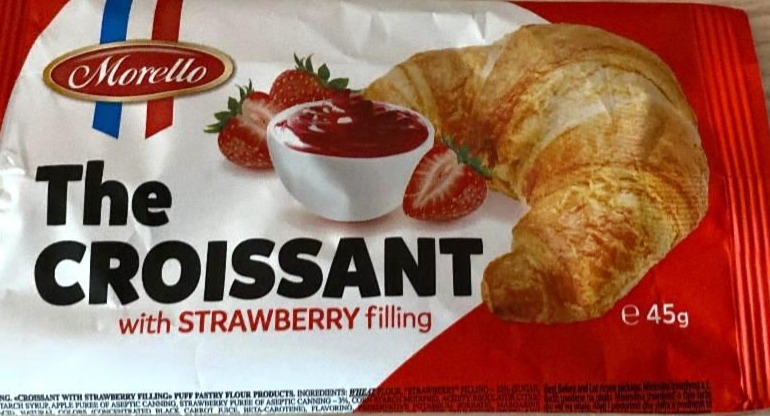 Fotografie - The croissant with strawberry filling Morello