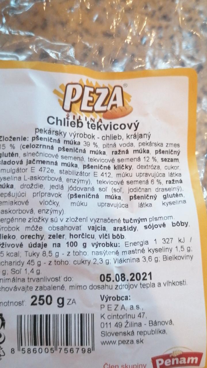 Fotografie - Chlieb tekvicový Peza Žilina