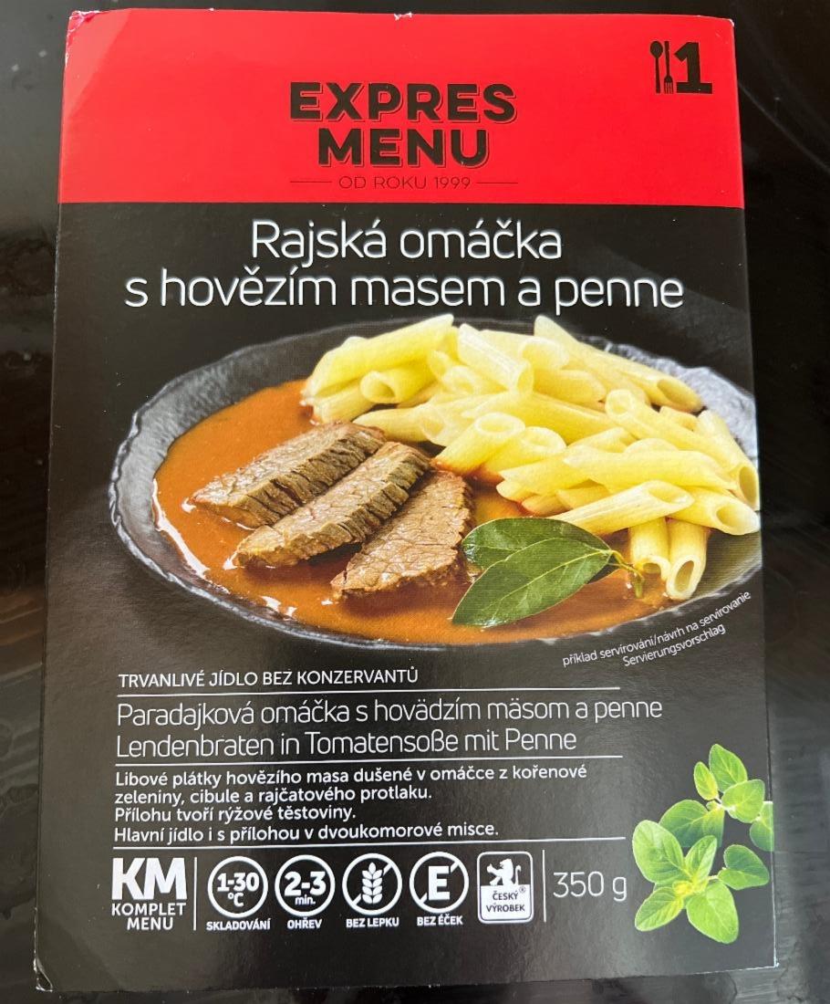 Fotografie - Rajská omáčka s hovězím masem a penne Expres menu