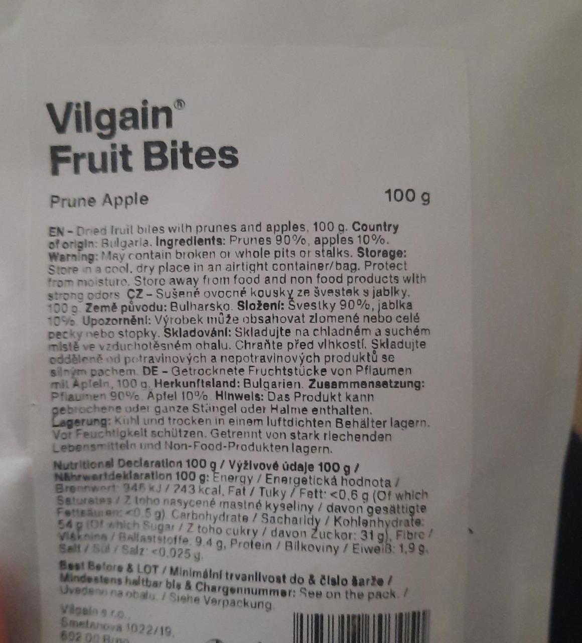 Fotografie - Fruit Bites Prune Apple Vilgain