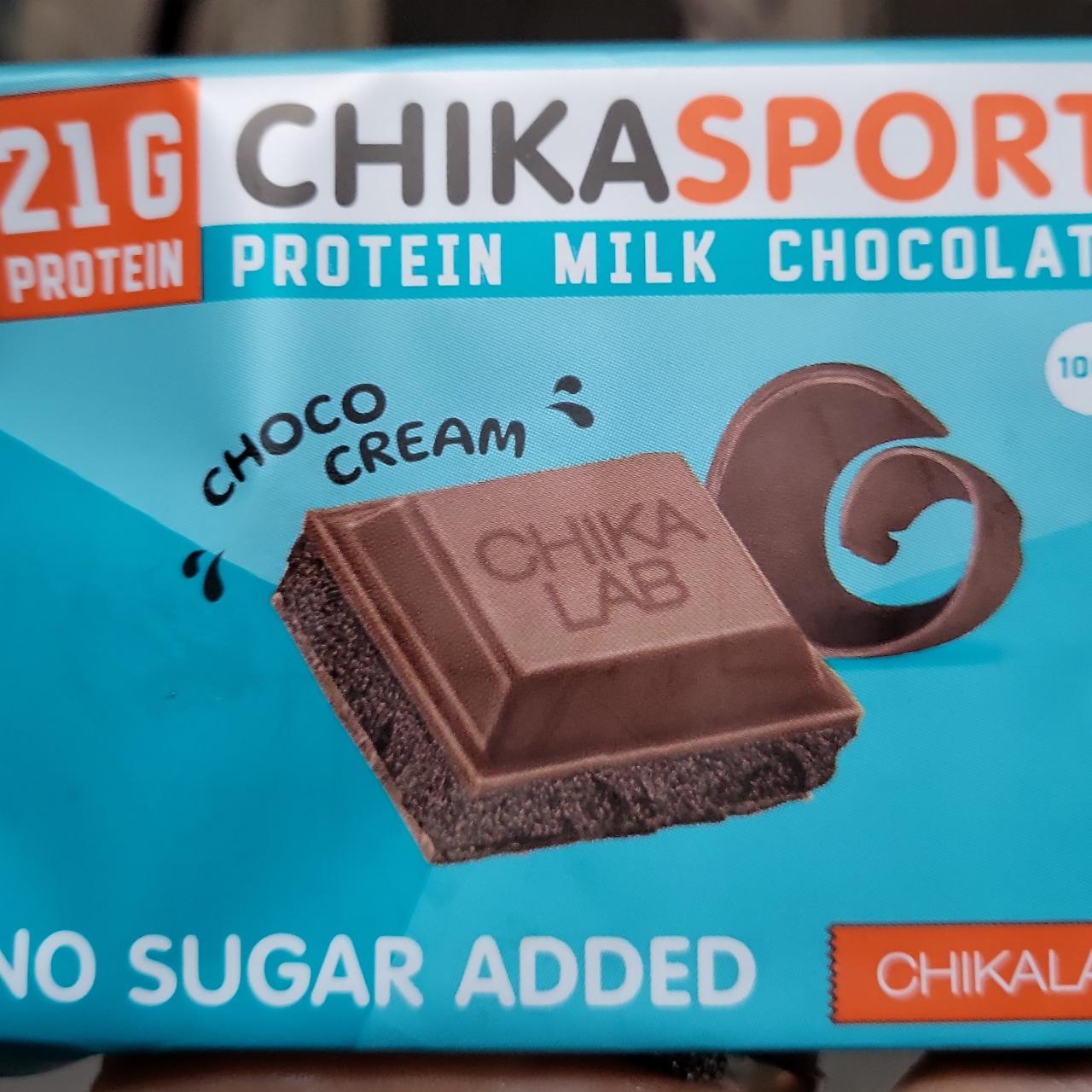 Fotografie - Chikasport 21g Protein milk chocolate Choco cream No added sugar Chikalab