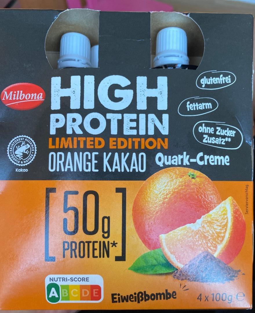 Fotografie - High Protein Quark-Creme Orange Kakao Milbona