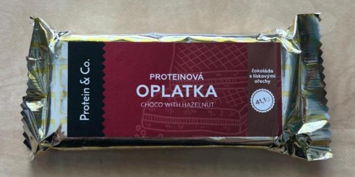 Fotografie - Proteinová oplatka choco with hazelnut Protein & Co.