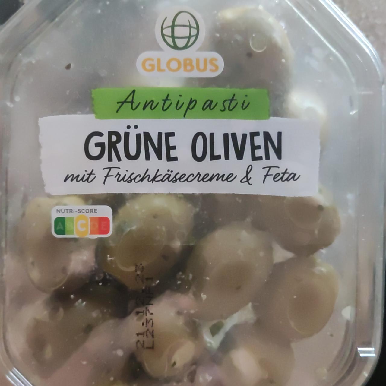 Fotografie - Antipasti Grüne Oliven mit Frischkäsecreme & Feta Globus
