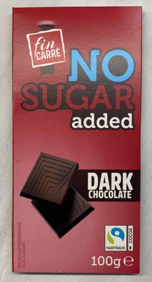 Fotografie - Dark chocolate No sugar added Fin Carré