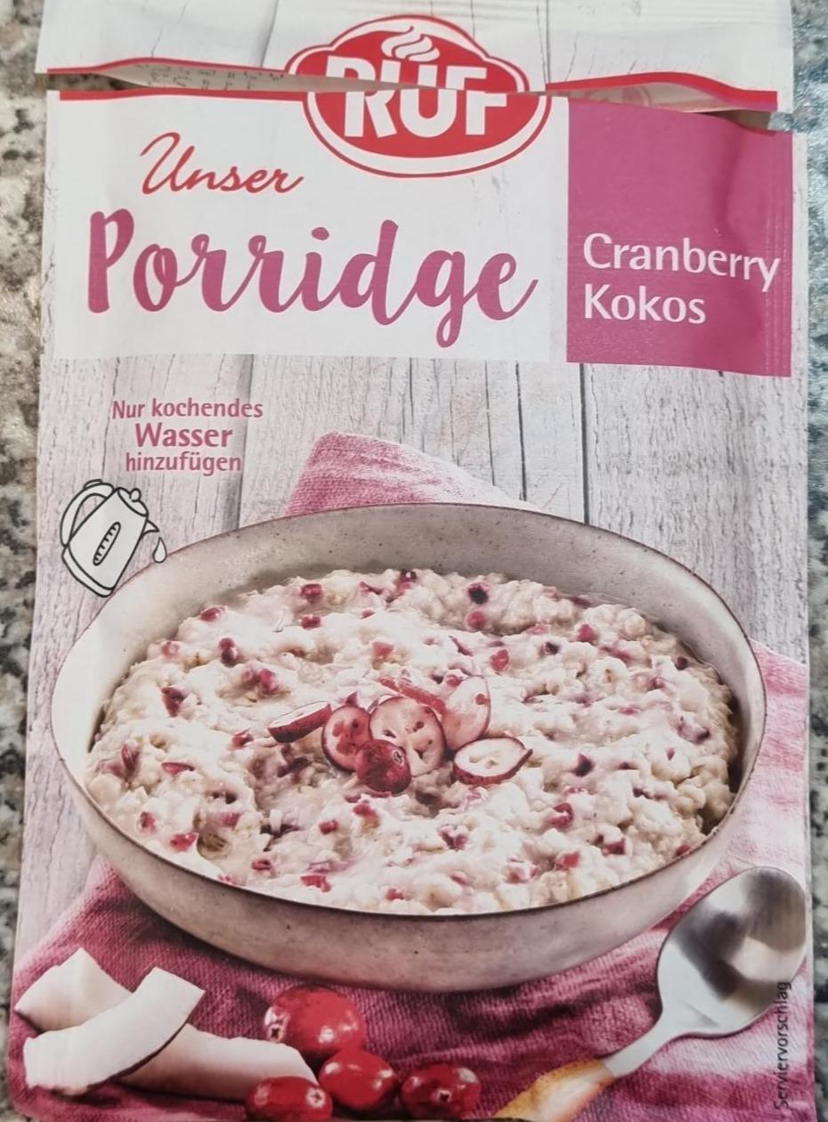 Fotografie - Unser Porridge Cranberry Kokos RUF