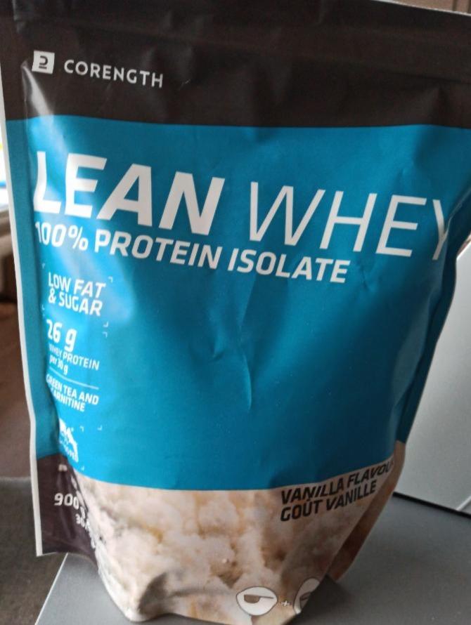 Fotografie - Lean Whey 100% protein isolate CORENGTH vanilla low fat & sugar Decathlon