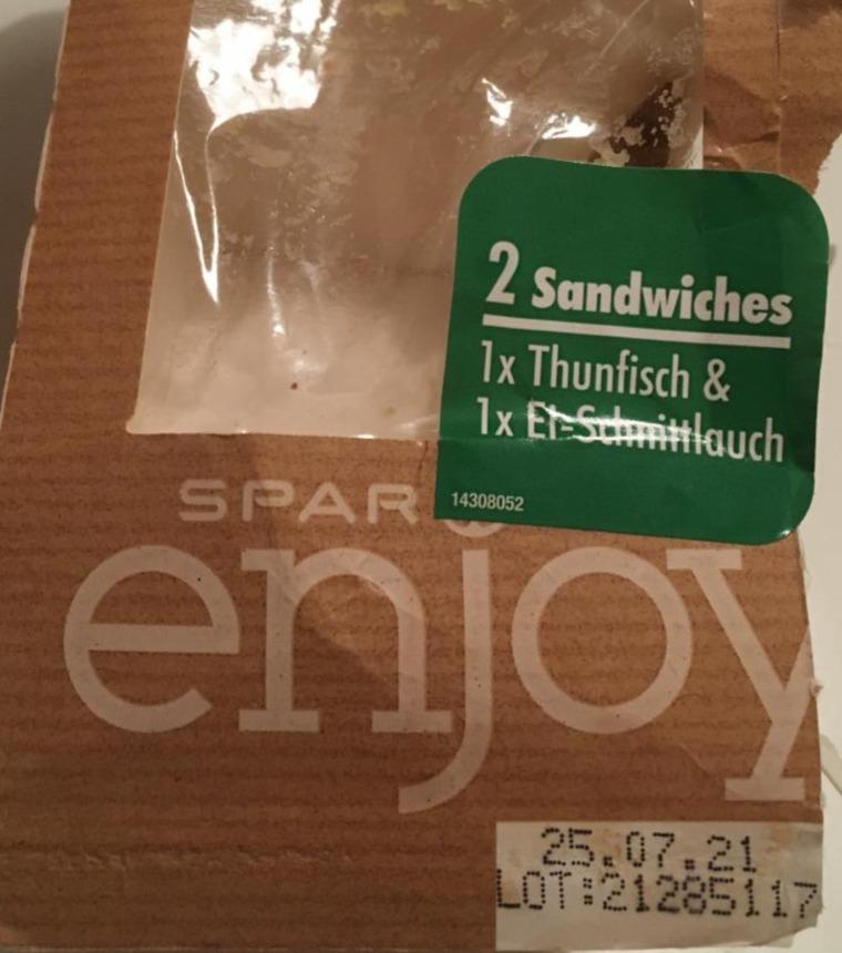 Fotografie - 2 Sandwiches Thunfisch & Ei-Schnittlauch Spar Enjoy