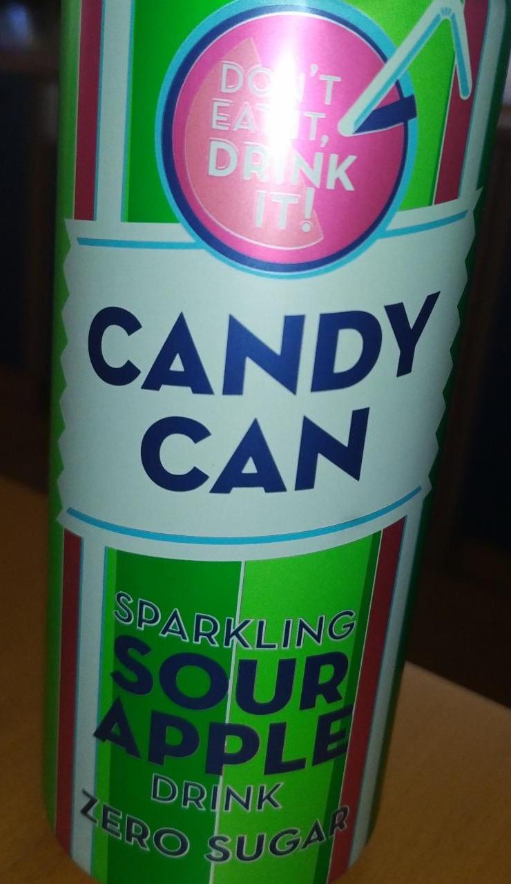 Fotografie - Sparkling Sour Apple Drink Zero Sugar Candy Can
