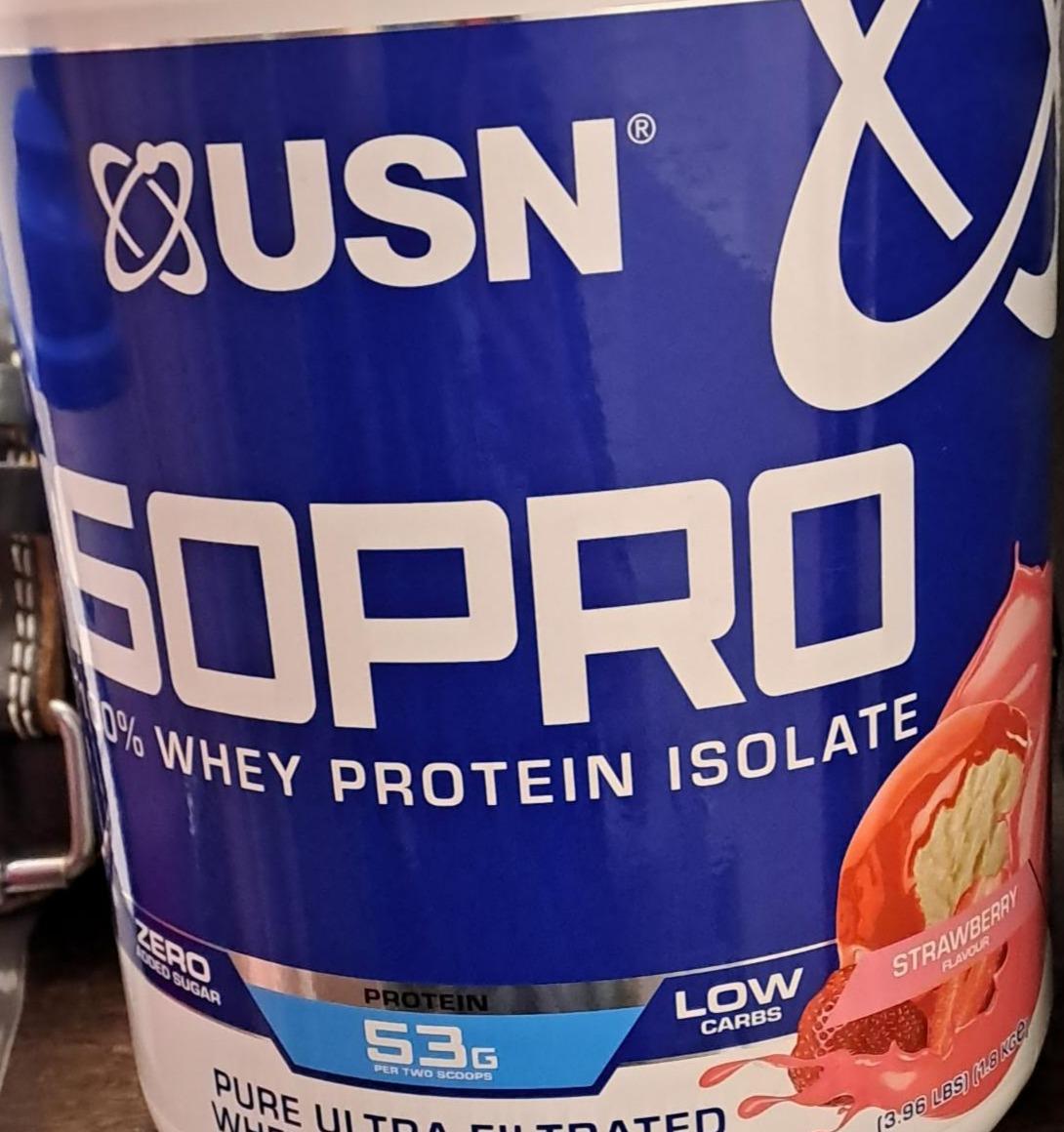Fotografie - Isopro Whey protein isolate Strawberry USN